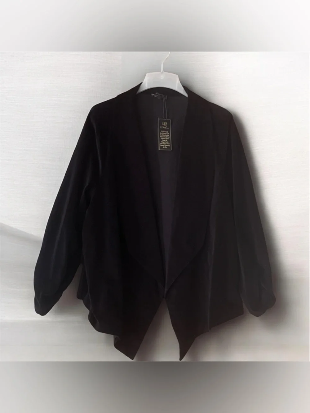 DG2 Diane Gilman 3XL Black Velvet Blazer NWT Open Front Jacket Plus Size Chic